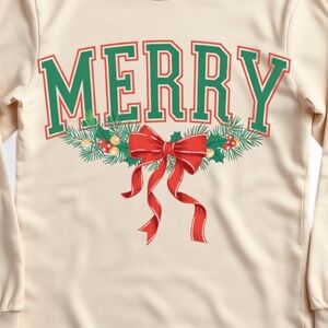 Merry Christmas Bow T-shirt White with Pink, Green S M L XL XXL Classic tshirt